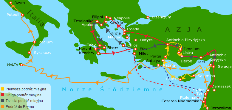 podróże misyjne św. Pawła